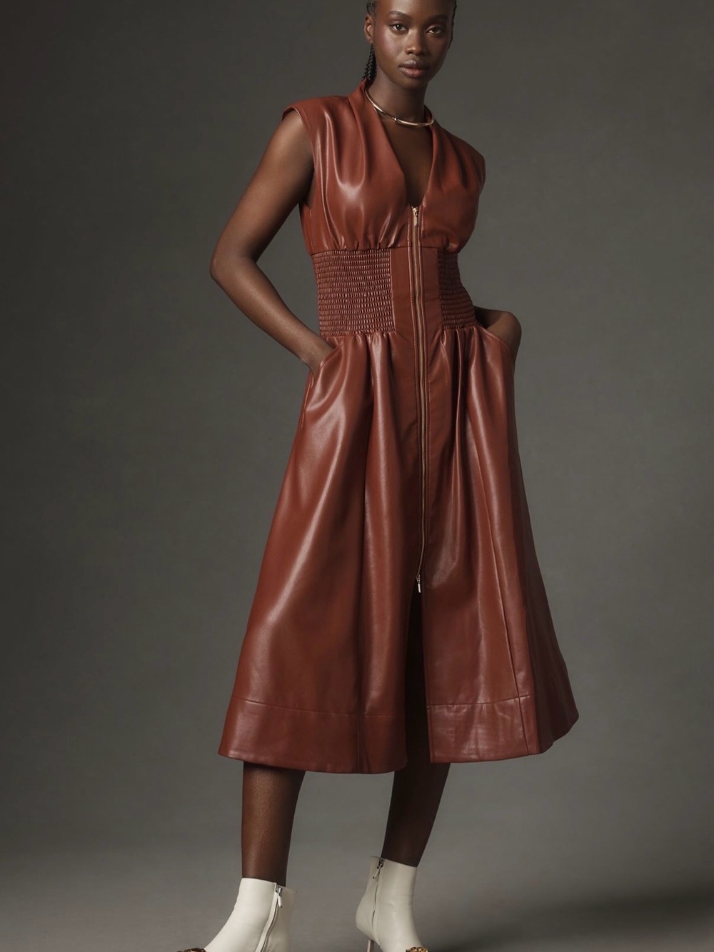 Anthropologie Tommie Cap-Sleeve Midi Dress